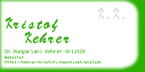 kristof kehrer business card